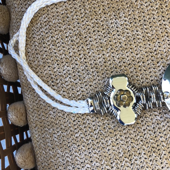 Vintage 80s metal Concho rope belt - Picture 2 of 8